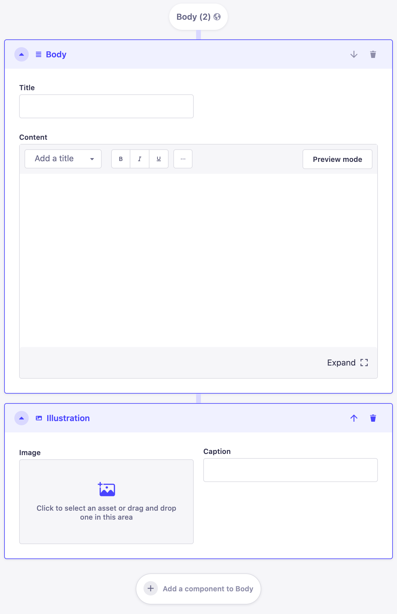 Writing content for a dynamic zone